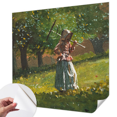 Peel and stick wallpaper mural featuring an autumn afternoon scene