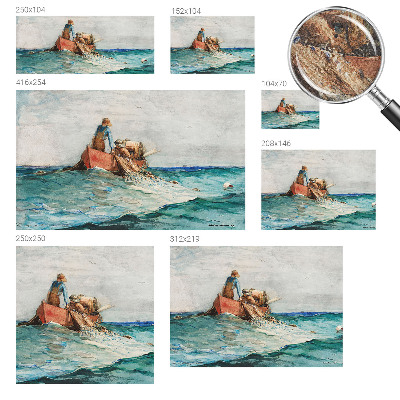Self-adhesive wall mural with a sea expedition motif