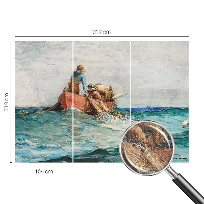Self-adhesive wall mural with a sea expedition motif