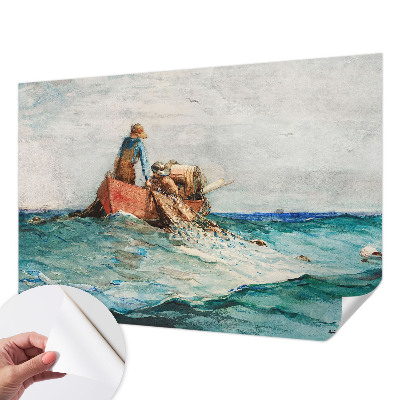Self-adhesive wall mural with a sea expedition motif