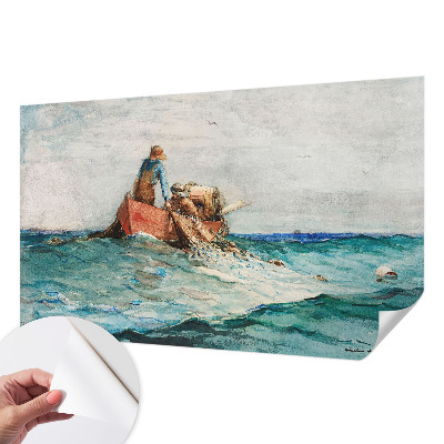 Self-adhesive wall mural with a sea expedition motif