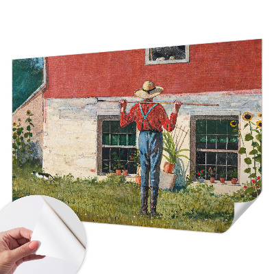 Self-adhesive photo wallpaper with a village scene