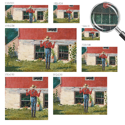Self-adhesive photo wallpaper with a village scene