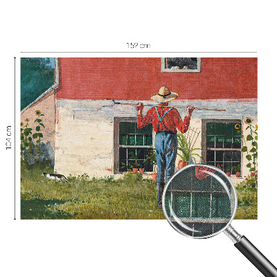 Self-adhesive photo wallpaper with a village scene