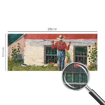 Self-adhesive photo wallpaper with a village scene