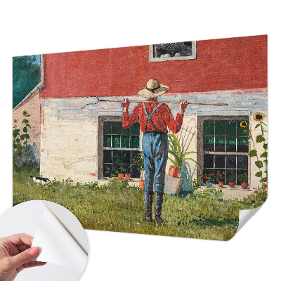 Self-adhesive photo wallpaper with a village scene