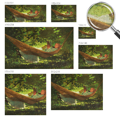 Stick-on wall mural relaxing in a hammock design
