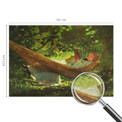 Stick-on wall mural relaxing in a hammock design