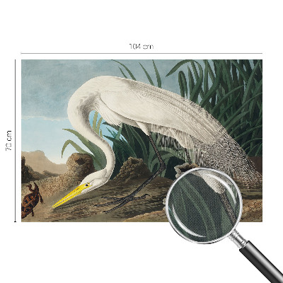 Removable wall mural featuring a majestic heron