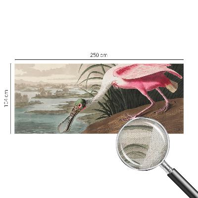 Removable wall mural wallpaper with an exotic bird design