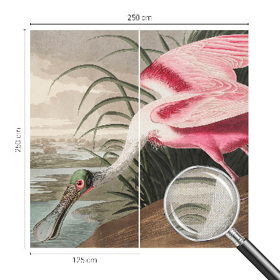 Removable wall mural wallpaper with an exotic bird design