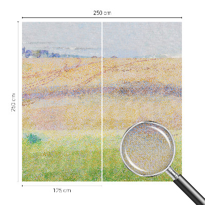 Peel and stick wall mural for living room with a summer field design