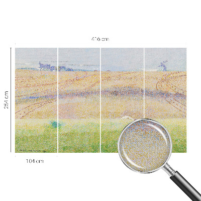 Peel and stick wall mural for living room with a summer field design