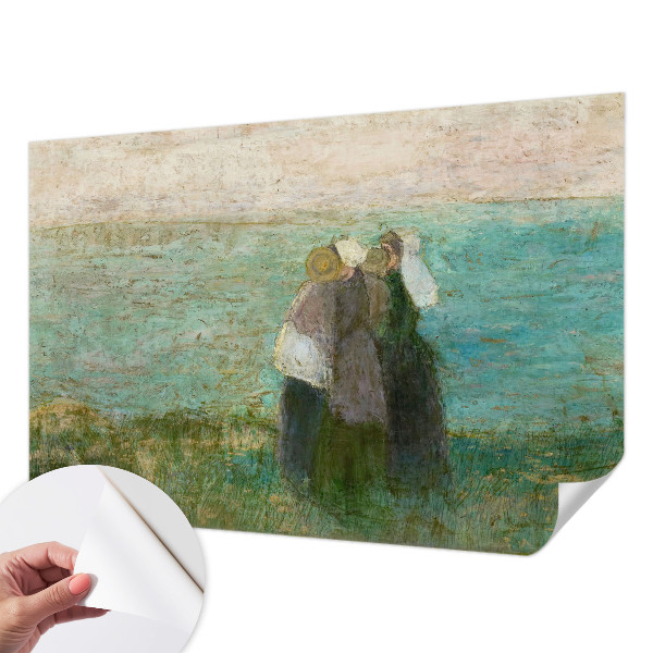 Peel and stick wall mural for bedroom with a seaside reflection design