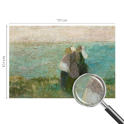 Peel and stick wall mural for bedroom with a seaside reflection design