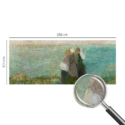 Peel and stick wall mural for bedroom with a seaside reflection design
