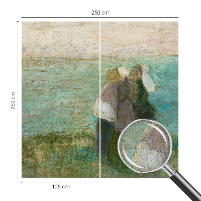 Peel and stick wall mural for bedroom with a seaside reflection design