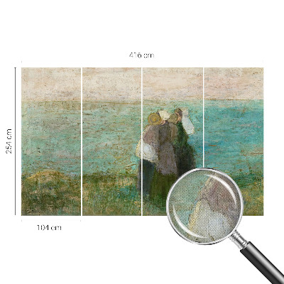 Peel and stick wall mural for bedroom with a seaside reflection design