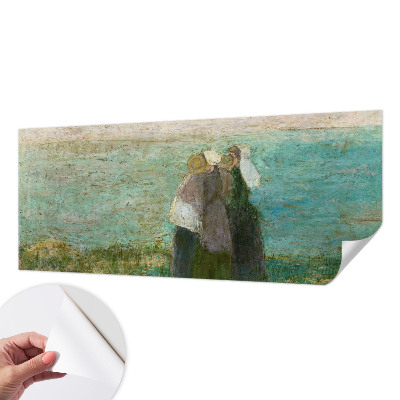 Peel and stick wall mural for bedroom with a seaside reflection design