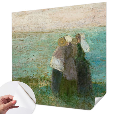 Peel and stick wall mural for bedroom with a seaside reflection design