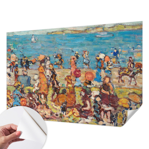 3D wall mural with a beach scene
