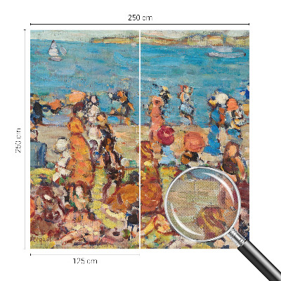 3D wall mural with a beach scene