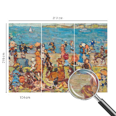 3D wall mural with a beach scene