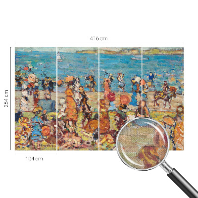 3D wall mural with a beach scene
