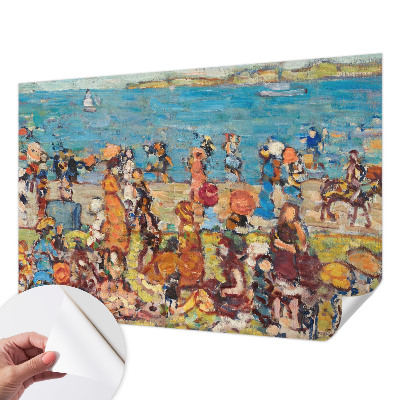 3D wall mural with a beach scene