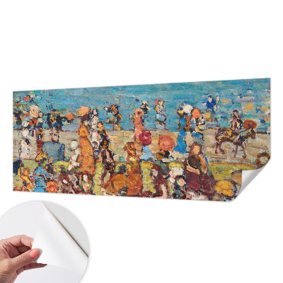 3D wall mural with a beach scene