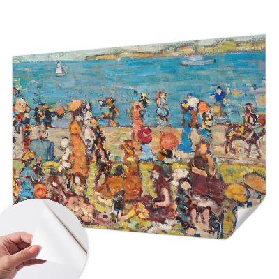 3D wall mural with a beach scene