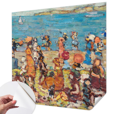 3D wall mural with a beach scene