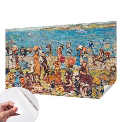 3D wall mural with a beach scene