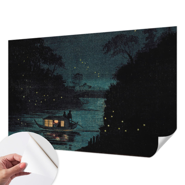 3D photo wallpaper mural with evening lights motif