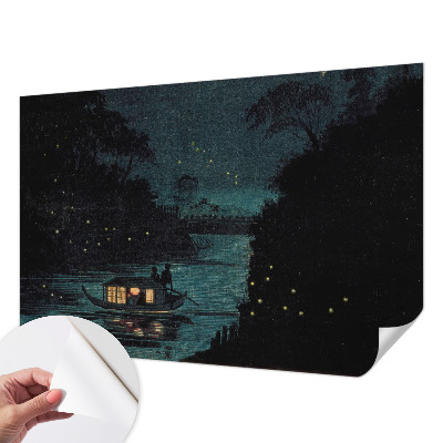 3D photo wallpaper mural with evening lights motif