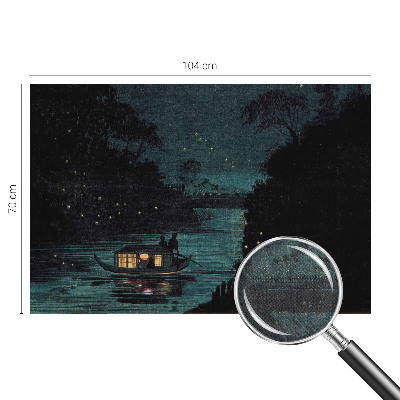 3D photo wallpaper mural with evening lights motif