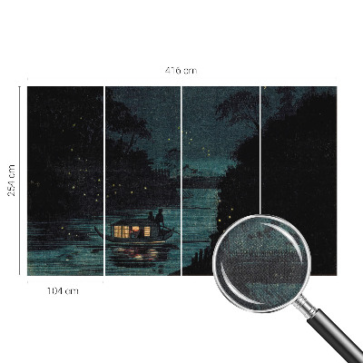 3D photo wallpaper mural with evening lights motif