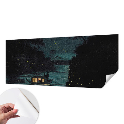 3D photo wallpaper mural with evening lights motif