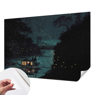 3D photo wallpaper mural with evening lights motif