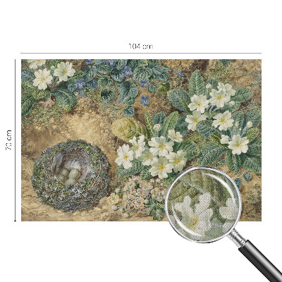 Children's wall mural with a spring composition