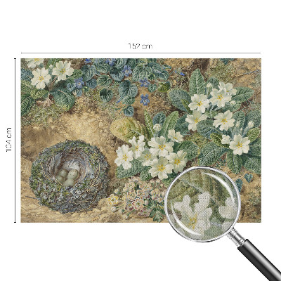 Children's wall mural with a spring composition