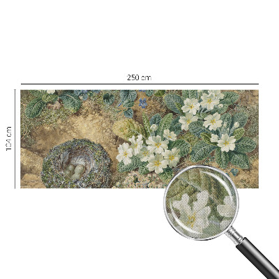 Children's wall mural with a spring composition