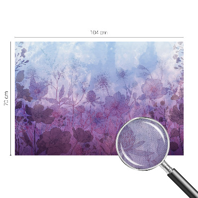 Baby room wall mural with pastel floral pattern