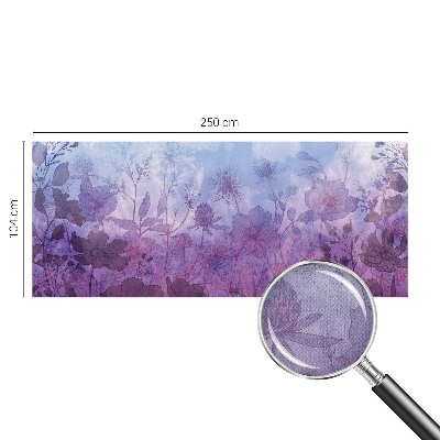 Baby room wall mural with pastel floral pattern
