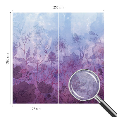 Baby room wall mural with pastel floral pattern