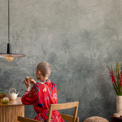 Peel and stick wallpaper mural with an elegant botanical design