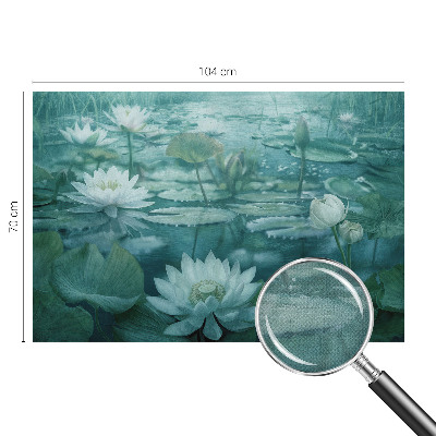 Peel and stick wall mural featuring water flowers