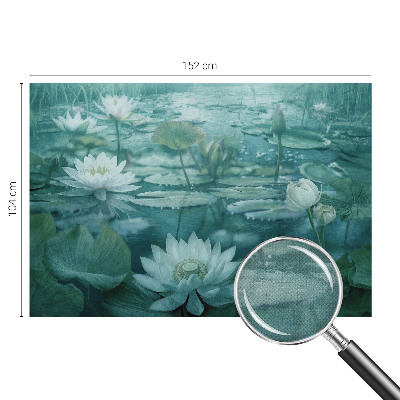 Peel and stick wall mural featuring water flowers