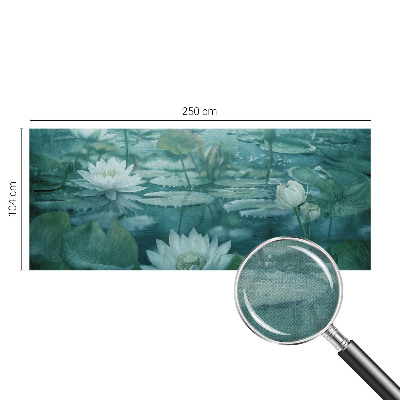 Peel and stick wall mural featuring water flowers