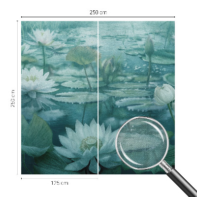 Peel and stick wall mural featuring water flowers